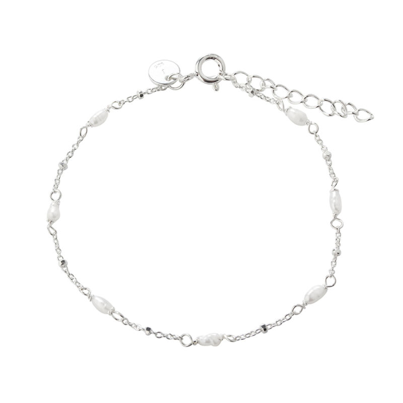 Rice Dot Single Bracelet Silver