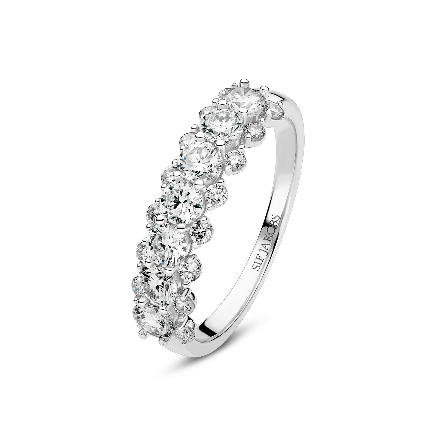 Ring Fior 14 Kt Guld El Hvidguld 22 Ct Tw - Vs Lab-grown Diamanter