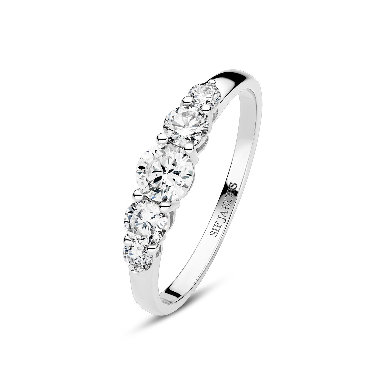Ring Tiara 14 Kt Guld El Hvidguld 79 Ct Tw - Vs Lab-grown Diamanter
