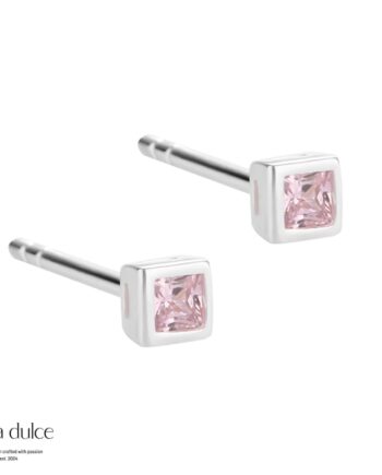 Rose Square Earstud   Silver