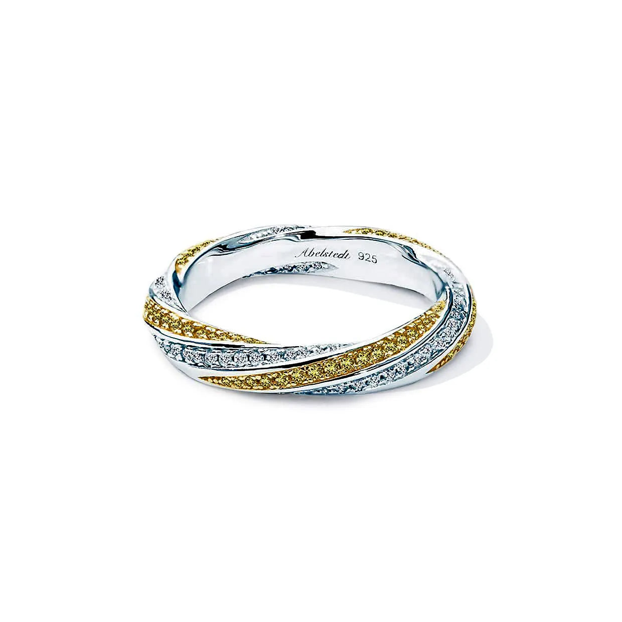 Sahara Snoet Alliancering Ring Med Gule Sten 48