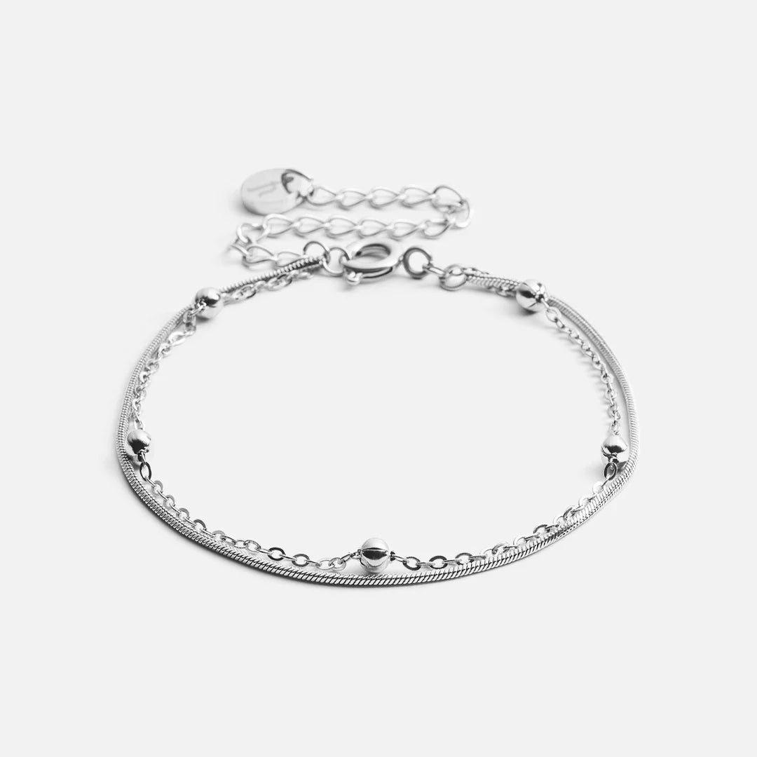 Snake Rope Armbånd Sølvfarvet