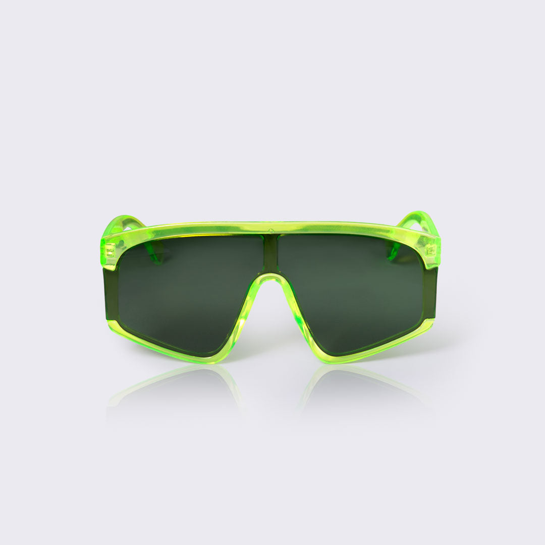 Solbriller  Greenie   Neon Grøn Med Mørkegrønne Brilleglas