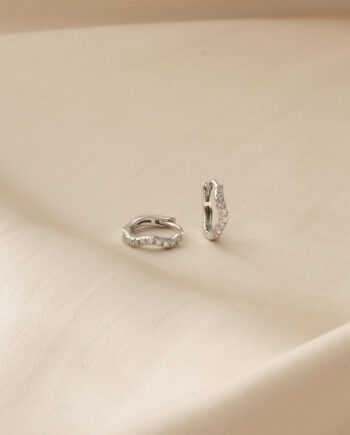Sparkle Wave 10 Mm Sølv Hoops