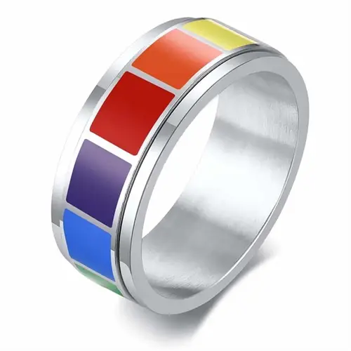Spinning Pride Ringen   Regnbuefarver