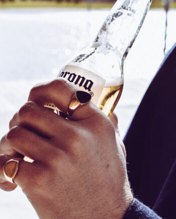 Tigereye Polygon Signet Ring  Guld  Herre Northern Legacy