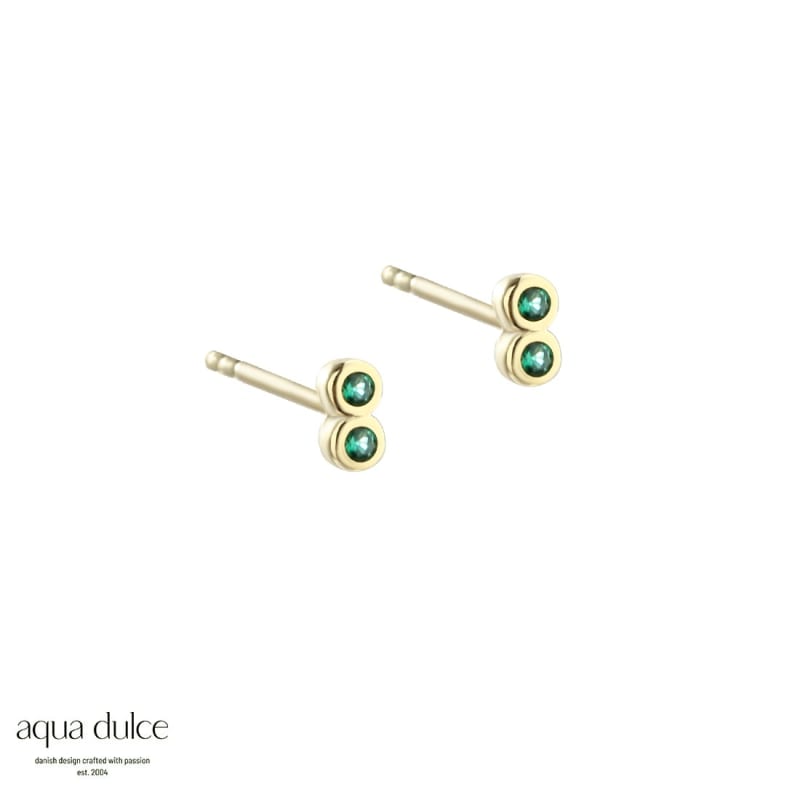 Tiny Green Earstud Golden