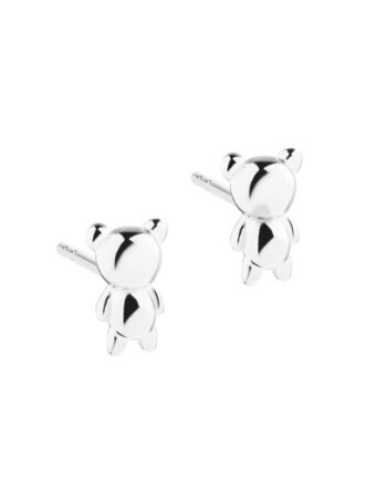 Tiny Teddy Earstud   Silver