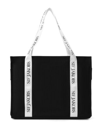 Tote Bag Black   White
