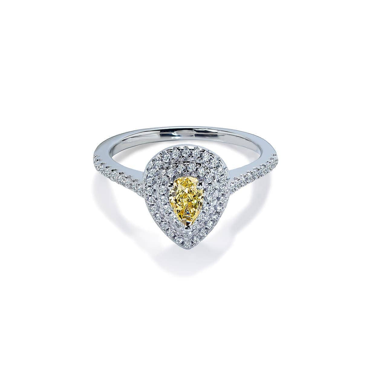 Tuscany Gul Safir Forlovelsesring Med Diamanter 14k Guld   66