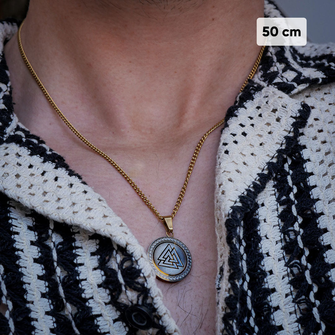 Valknut Pendant  Guld  60 Cm Herre Northern Legacy
