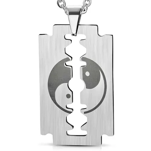 Yin Og Yang Halssmykke   Stål