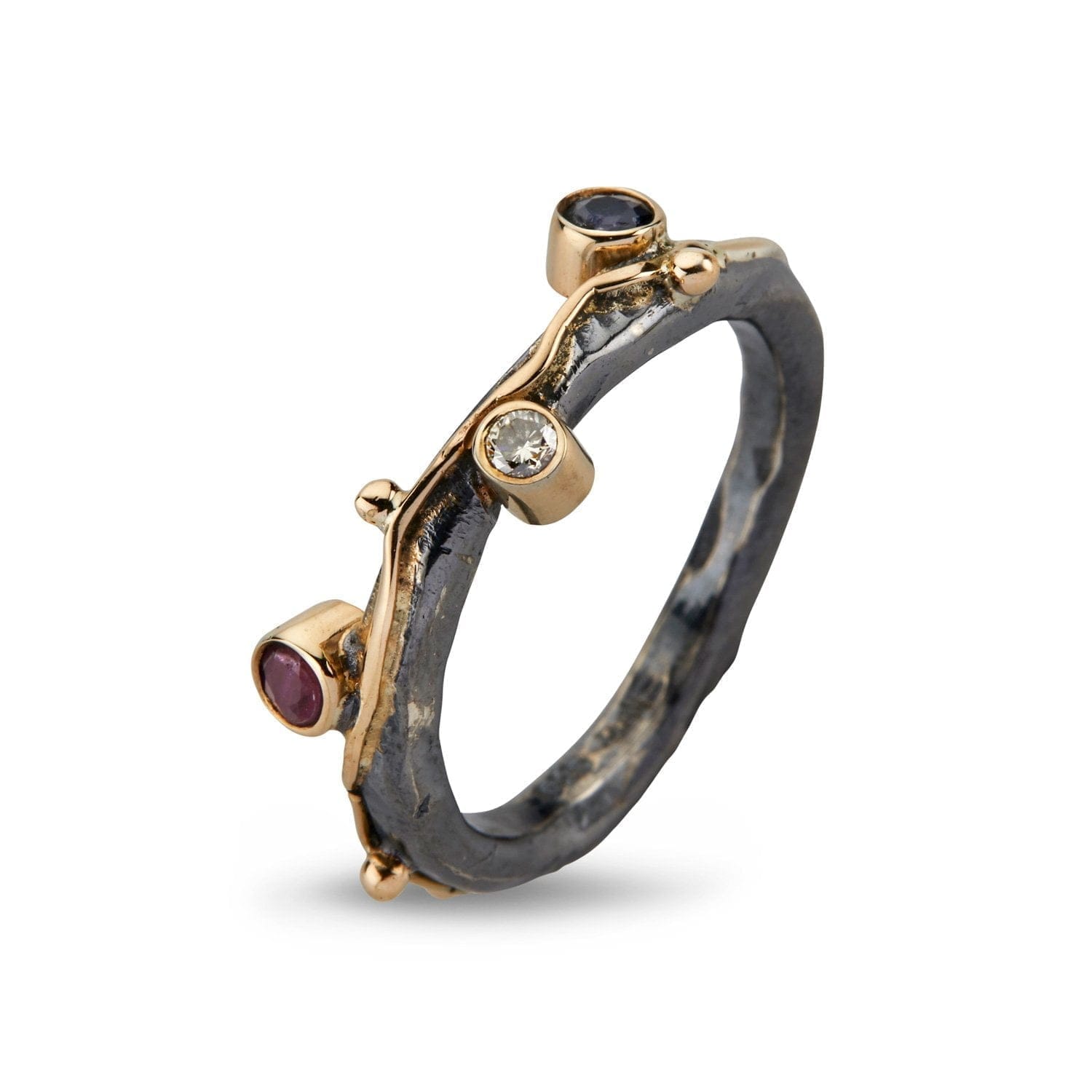 Ring Zeus Triple Precious Stones 52