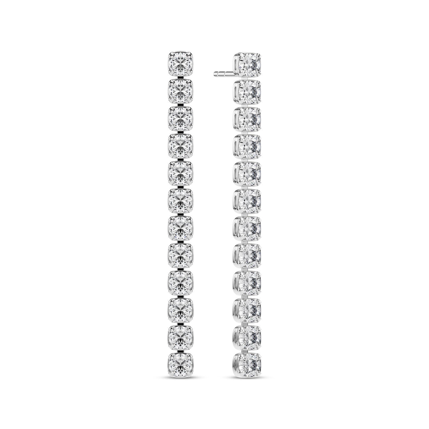 øreringe Diamante 14 Kt Guld El Hvidguld 91 Ct Tw - Vs Lab-grown Diamanter